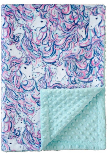 Bright Unicorn custom baby blanket